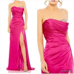 Mac Duggal STRAPLESS EMBELLISHED SWEETHEART NECKLINE SATIN GOWN Pink 6